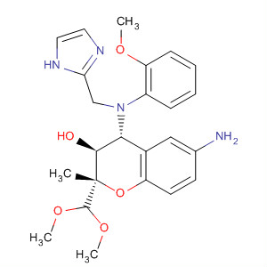 660404-97-7  2H-1-Benzopyran-3-ol,6-amino-2-(dimethoxymethyl)-3,4-dihydro-4-[(1H-imidazol-2-ylmethyl)(2-methoxyphenyl)amino]-2-methyl-, (2S,3S,4R)-