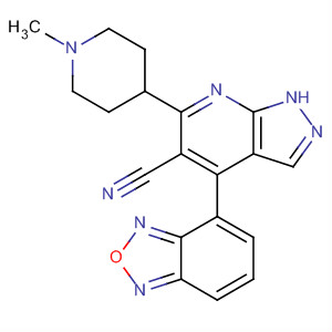 660405-23-2  1H-Pyrazolo[3,4-b]pyridine-5-carbonitrile,4-(2,1,3-benzoxadiazol-4-yl)-2,4-dihydro-6-(1-methyl-4-piperidinyl)-