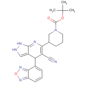 660405-24-3  1-Piperidinecarboxylic acid,3-[4-(2,1,3-benzoxadiazol-4-yl)-5-cyano-2,4-dihydro-1H-pyrazolo[3,4-b]pyridin-6-yl]-, 1,1-dimethylethyl ester