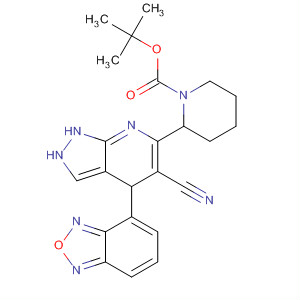 660405-27-6  1-Piperidinecarboxylic acid,2-[4-(2,1,3-benzoxadiazol-4-yl)-5-cyano-2,4-dihydro-1H-pyrazolo[3,4-b]pyridin-6-yl]-, 1,1-dimethylethyl ester