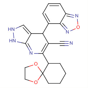 660406-88-2  1H-Pyrazolo[3,4-b]pyridine-5-carbonitrile,4-(2,1,3-benzoxadiazol-4-yl)-6-(1,4-dioxaspiro[4.5]dec-6-yl)-2,4-dihydro-