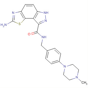 660411-73-4  6H-Pyrazolo[3,4-g]benzothiazole-8-carboxamide,2-amino-N-[[4-(4-methyl-1-piperazinyl)phenyl]methyl]-