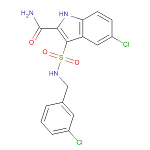 660412-80-6  1H-Indole-2-carboxamide,5-chloro-3-[[(3-chlorophenyl)methylamino]sulfonyl]-