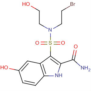 660413-13-8  1H-Indole-2-carboxamide,3-[[(2-bromoethyl)(2-hydroxyethyl)amino]sulfonyl]-5-hydroxy-