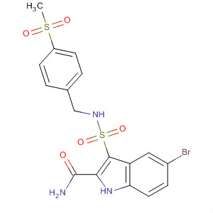 660413-22-9  1H-Indole-2-carboxamide,5-bromo-3-[[[[4-(methylsulfonyl)phenyl]methyl]amino]sulfonyl]-