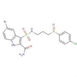 660413-49-0  1H-Indole-2-carboxamide,5-bromo-3-[[[3-[(4-chlorophenyl)sulfinyl]propyl]amino]sulfonyl]-
