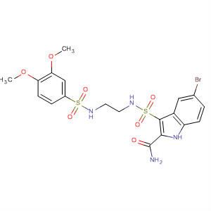 660413-65-0  1H-Indole-2-carboxamide,5-bromo-3-[[[2-[[(3,4-dimethoxyphenyl)sulfonyl]amino]ethyl]amino]sulfonyl]-