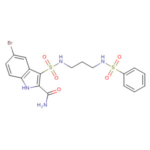 660413-66-1  1H-Indole-2-carboxamide,5-bromo-3-[[[3-[(phenylsulfonyl)amino]propyl]amino]sulfonyl]-