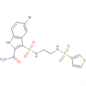 660413-78-5  1H-Indole-2-carboxamide,5-bromo-3-[[[2-[(3-thienylsulfonyl)amino]ethyl]amino]sulfonyl]-