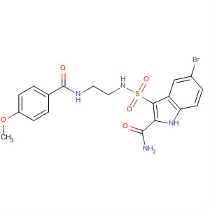 660413-84-3  1H-Indole-2-carboxamide,5-bromo-3-[[[2-[(4-methoxybenzoyl)amino]ethyl]amino]sulfonyl]-