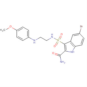 660413-88-7  1H-Indole-2-carboxamide,5-bromo-3-[[[2-[(4-methoxyphenyl)amino]ethyl]amino]sulfonyl]-