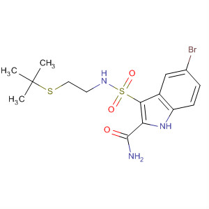 660414-07-3  1H-Indole-2-carboxamide,5-bromo-3-[[[2-[(1,1-dimethylethyl)thio]ethyl]amino]sulfonyl]-