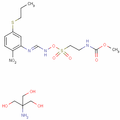 100098-41-7  2-((methoxycarbonylamino)-(2-nitro-5-(n-propylthio)phenylimino)methylamino)ethansulfonic acid