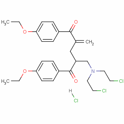 101684-61-1  2-((Bis(2-chloroethyl)amino)methyl)-1,5-bis(4-ethoxyphenyl)-4-methylen e-1,5-pentanedione HCl