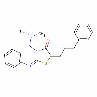 104123-89-9  3-((Dimethylamino)methyl)-5-cinnamylidene-2-(phenylimino)-4-thiazolidi none