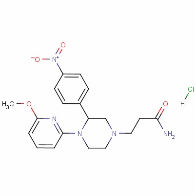104373-68-4  1-Piperazinepropanamide, 4-(6-methoxy-2-pyridinyl)-N-(4-nitrophenyl)-, monohydrochloride