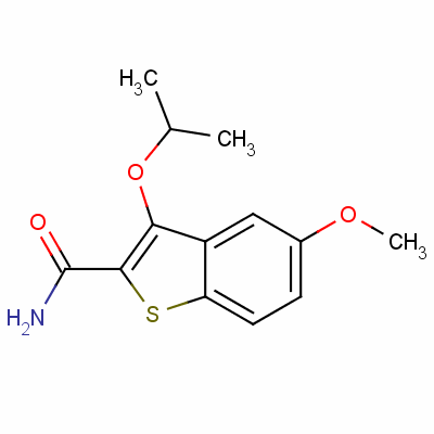 104796-05-6  3-isopropoxy-5-methoxybenzo(b)thiophene-2-carboxamide 104796-05-6  3-isopropoxy-5-methoxybenzo(b)thiophene-2-carboxamide