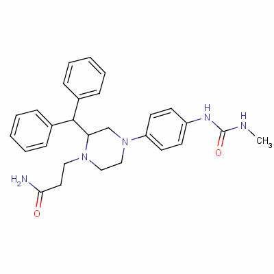 107314-45-4  1-Piperazinepropanamide, 4-(diphenylmethyl)-N-(4-(((methylamino)carbon yl)amino)phenyl)-