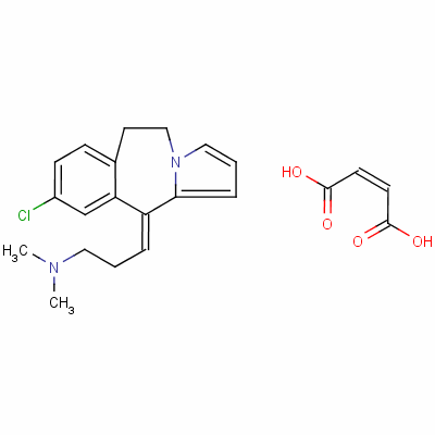 107407-62-5  3-(9-chloro-5,6-dihydro-11-H-pyrrolo(2,1-b))(3)benzazepine-11-ylidine-N,N-dimethyl-1-propanaminebutenedioate