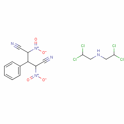 107638-88-0  2,4-Dinitro-3-phenylpentane dinitrile with 2,2-dichloro-N-(2,2-dichlor oethyl)ethanamine