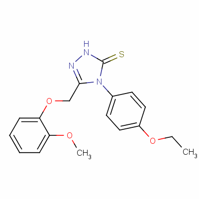 107952-08-9  2,4-Dihydro-4-(4-ethoxyphenyl)-5-((2-methoxyphenoxy)methyl)-3H-1,2,4-t riazole-3-thione