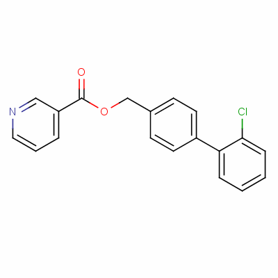 109523-93-5  3-Pyridinecarboxylic acid, (2'-chloro(1,1'-biphenyl)-4-yl)methyl ester 109523-93-5  3-Pyridinecarboxylic acid, (2'-chloro(1,1'-biphenyl)-4-yl)methyl ester