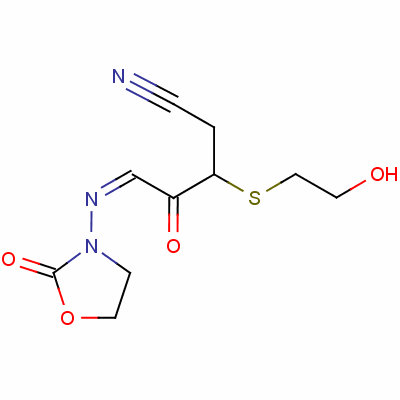 113411-11-3  3-(4-cyano-3-beta-hydroxyethylmercapto-2-oxobutylideneamino)-2-oxazolidone