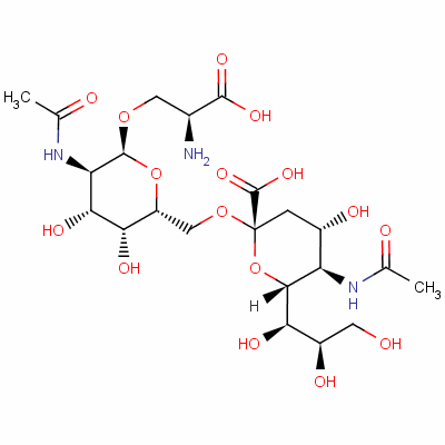 114661-01-7  3-O-(2-acetamido-6-O-(N-acetylneuraminyl)-2-deoxygalactosyl)serine 114661-01-7  3-O-(2-acetamido-6-O-(N-acetylneuraminyl)-2-deoxygalactosyl)serine