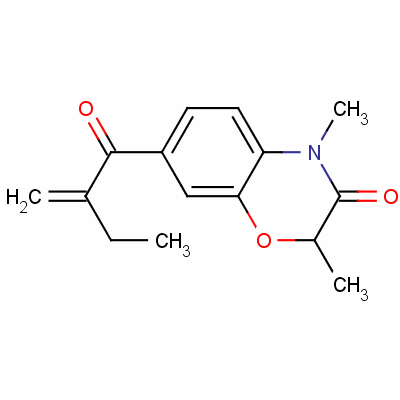 116337-82-7  2,4-dimethyl-7-(2-methylene-1-oxobutyl)-2H-1,4-benzoxazin-3(4H)-one