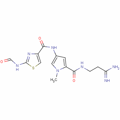 123725-02-0  3-(5-(((3-amino-3-iminopropyl)amino)carbonyl)-1-methyl-1H-pyrrol-3-yl)-2-(formylamino)thiazole