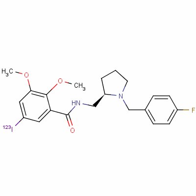 124929-08-4  2,3-dimethoxy-5-iodo-N-((1-(4'-fluorobenzyl)-2-pyrrolidinyl)methyl)benzamide