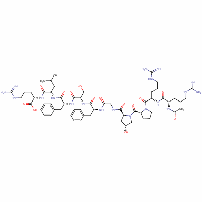 135705-19-0  bradykinin, acetyl-Arg-Hyp(3)-Phe(7)-Leu(8)-