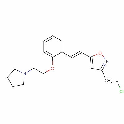 139193-91-2  3-methyl-5-[(E)-2-[2-(2-pyrrolidin-1-ylethoxy)phenyl]ethenyl]oxazole h ydrochloride