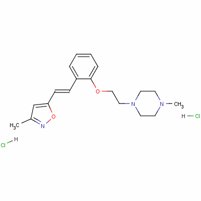 139193-92-3  1-methyl-4-[2-[2-[(E)-2-(3-methyloxazol-5-yl)ethenyl]phenoxy]ethyl]pip erazine dihydrochloride