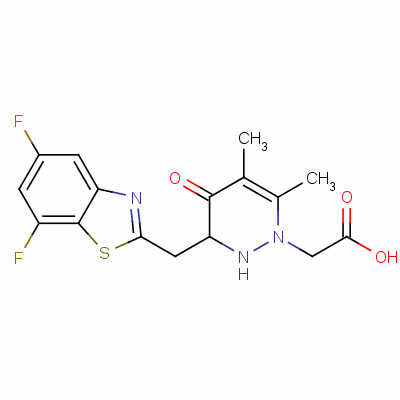140926-46-1  3,4-dihydro-4-oxo-5,6-dimethyl-3-((5,7-difluorobenzothiazol-2-yl)methyl)-1-pyridazineacetic acid