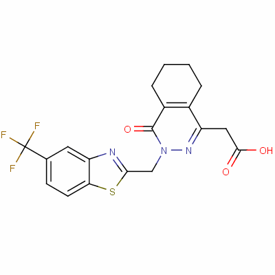 140926-49-4  3,4-dihydro-4-oxo-5,6-cyclohexano-3-((5-(trifluoromethyl)benzothiazol-2-yl)methyl)-1-pyridazineacetic acid