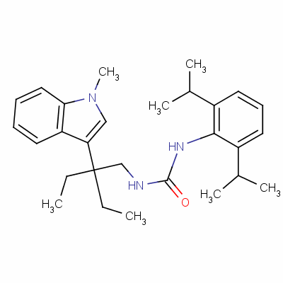 145131-26-6  3-(2,6-dipropan-2-ylphenyl)-1-[2-ethyl-2-(1-methylindol-3-yl)butyl]ure a