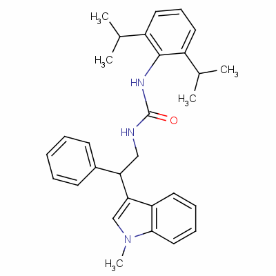 145131-30-2  3-(2,6-dipropan-2-ylphenyl)-1-[2-(1-methylindol-3-yl)-2-phenyl-ethyl]u rea