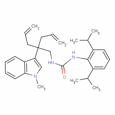 145131-31-3  3-(2,6-dipropan-2-ylphenyl)-1-[2-(1-methylindol-3-yl)-2-prop-2-enyl-pe nt-4-enyl]urea