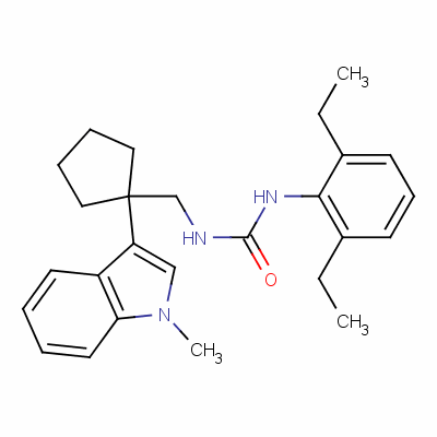 145131-45-9  N(sup 1)-(2,6-Diethylphenyl)-N(sup 2)-(1-(1-methyl-3-indolyl)cyclopent ylmethyl)urea