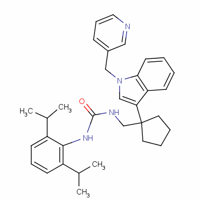145131-54-0  3-(2,6-dipropan-2-ylphenyl)-1-[[1-[1-(pyridin-3-ylmethyl)indol-3-yl]cy clopentyl]methyl]urea