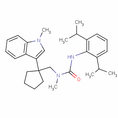 145131-58-4  3-(2,6-dipropan-2-ylphenyl)-1-methyl-1-[[1-(1-methylindol-3-yl)cyclope ntyl]methyl]urea