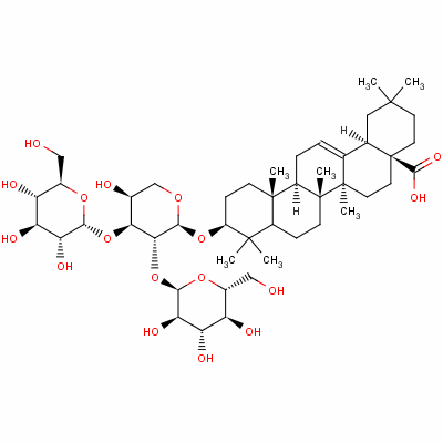 148179-90-2  3-O-(glucopyranosyl-1-4-glucopyranosyl-1-4-arabinopyranosyl)oleanolic acid 148179-90-2  3-O-(glucopyranosyl-1-4-glucopyranosyl-1-4-arabinopyranosyl)oleanolic acid