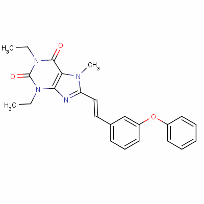 155814-36-1  1H-Purine-2,6-dione, 3,7-dihydro-1,3-diethyl-7-methyl-8-(2-(3-phenoxyp henyl)ethenyl)-, (E)-
