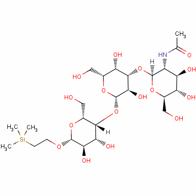 157553-90-7  2-(trimethylsilyl)ethyl 4-O-(3-O-(2-deoxy-2-acetamido-glucopyranosyl)galactopyranosyl)galactopyranoside