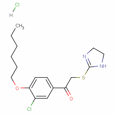 1-(3-氯-4-己氧基苯基)-2-(4,5-二氢-1H-咪唑-2-硫基)乙酮盐酸盐 160518-38-7