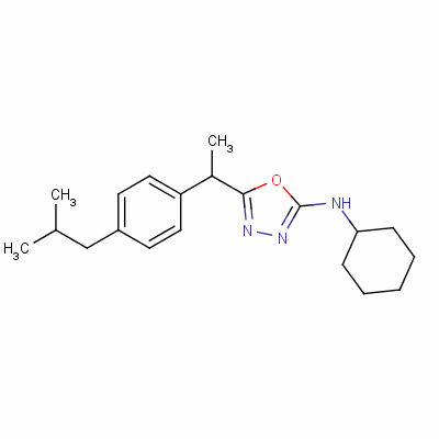 184706-23-8  N-cyclohexyl-5-[1-[4-(2-methylpropyl)phenyl]ethyl]-1,3,4-oxadiazol-2-a mine