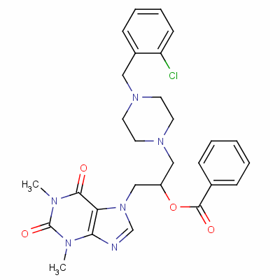 19977-11-8  7-(2-Benzoyloxy-3-(4-(o-chlorobenzyl)-1-piperazinyl)propyl)theophyllin e