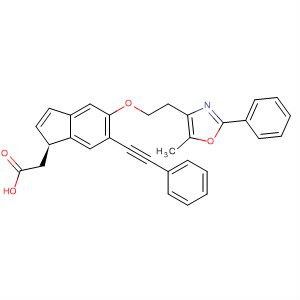 652980-67-1  1H-Indene-1-acetic acid,2,3-dihydro-5-[2-(5-methyl-2-phenyl-4-oxazolyl)ethoxy]-6-(phenylethynyl)-, (1S)-