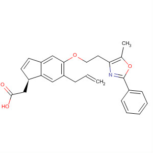 652980-71-7  1H-Indene-1-acetic acid,2,3-dihydro-5-[2-(5-methyl-2-phenyl-4-oxazolyl)ethoxy]-6-(2-propenyl)-,(1S)-